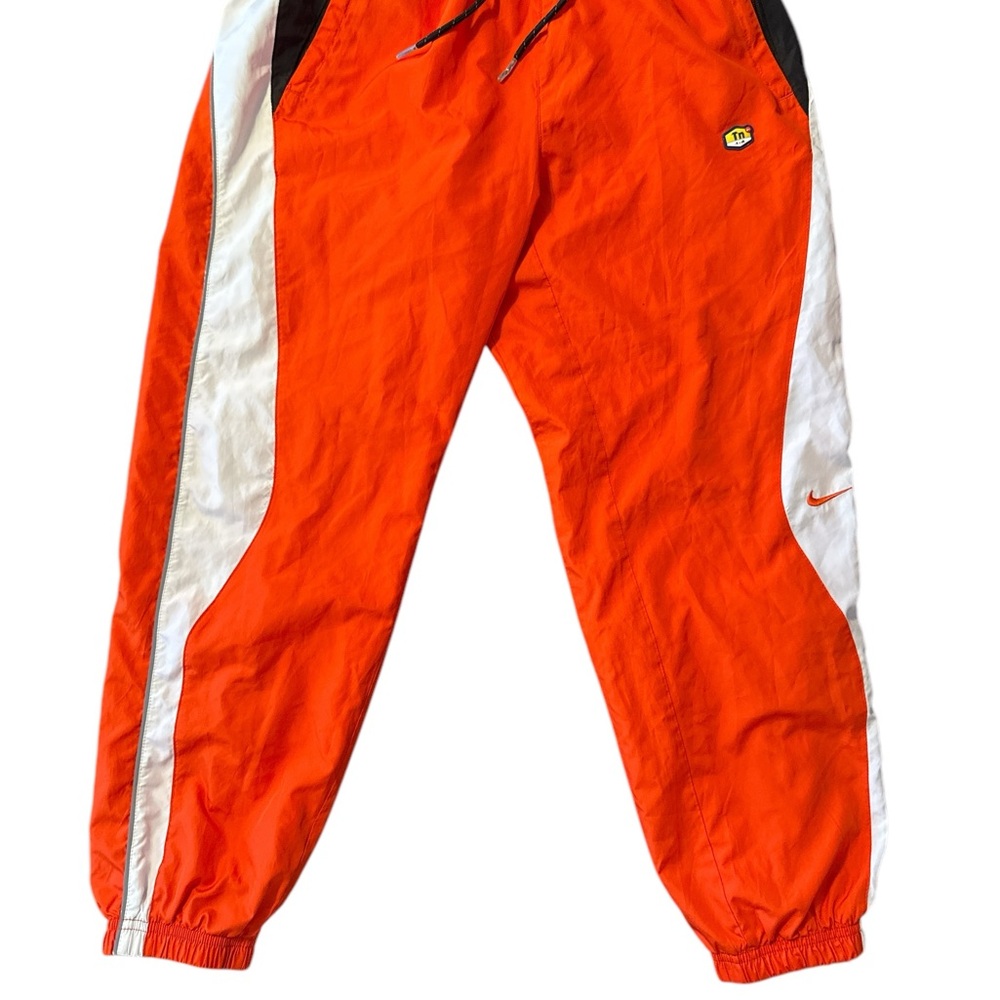 Nike Orange and White Joggers with Elastic Cuffs